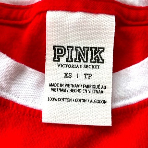 VS PINK Nation Holiday Long Sleeves Crewneck Tee, 100% Cotton, Size XS - Picture 4 of 9